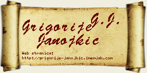 Grigorije Janojkić vizit kartica